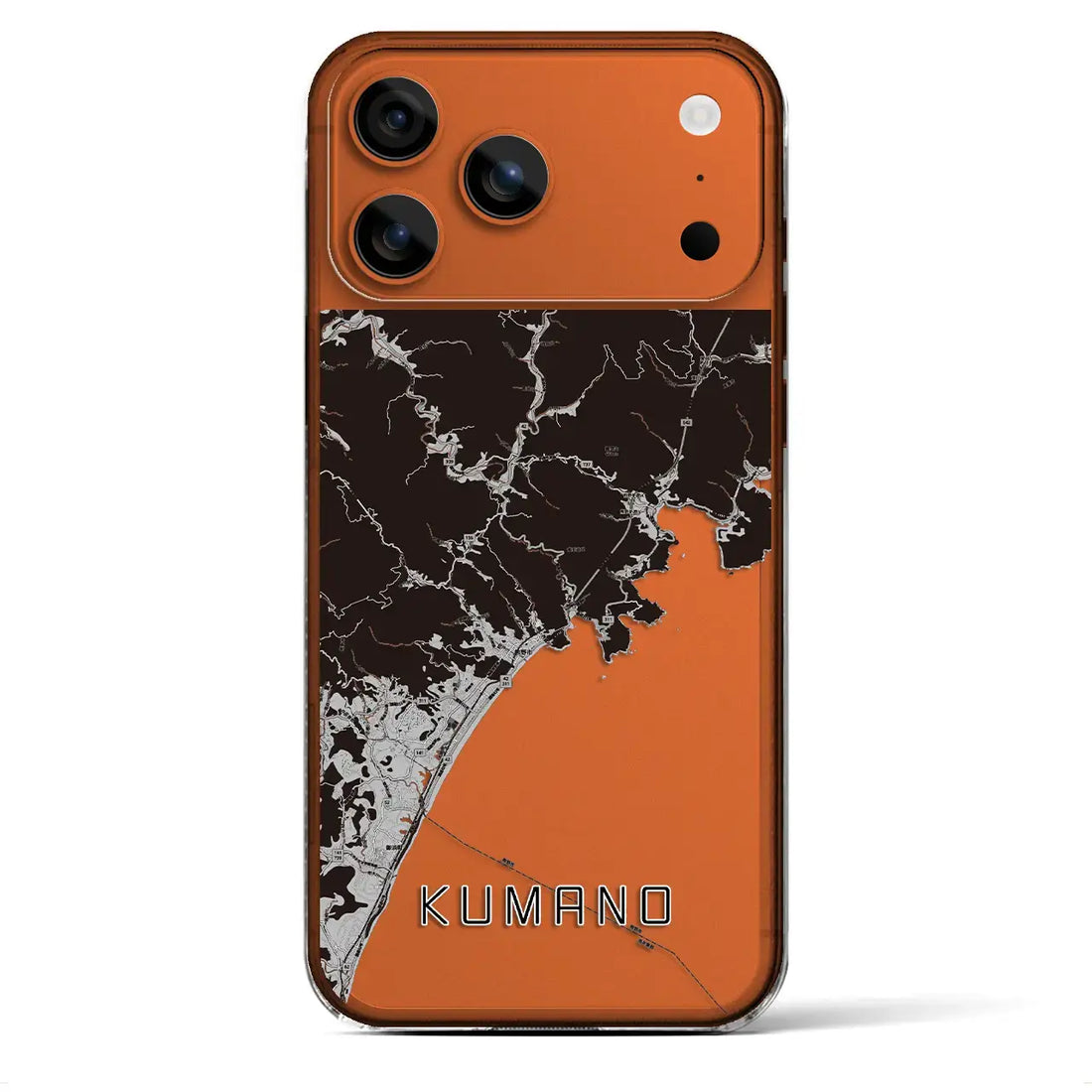 【熊野（三重県）】地図柄iPhoneケース（クリアタイプ）モノトーン・iPhone 17 Pro Max 用