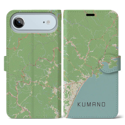 【熊野（三重県）】地図柄iPhoneケース（手帳タイプ）