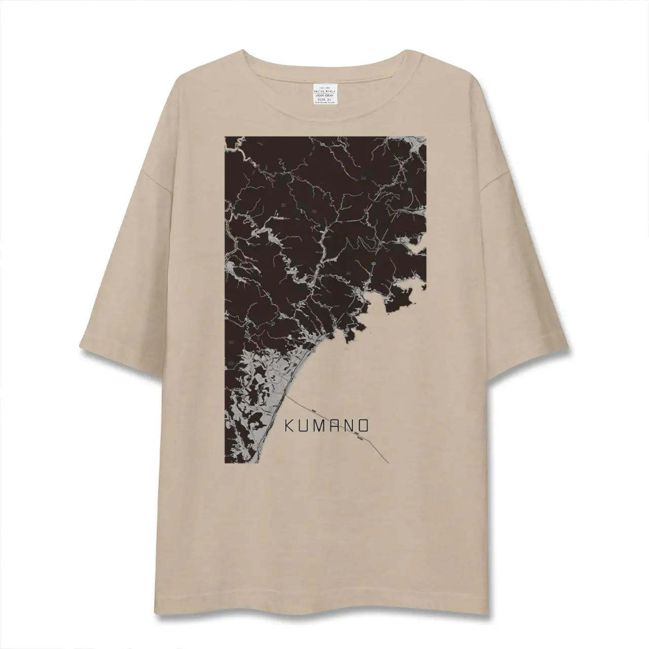【熊野（三重県）】地図柄ビッグシルエットTシャツ