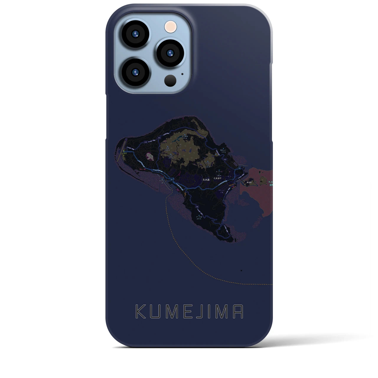 【久米島（沖縄県）】地図柄iPhoneケース（バックカバータイプ）