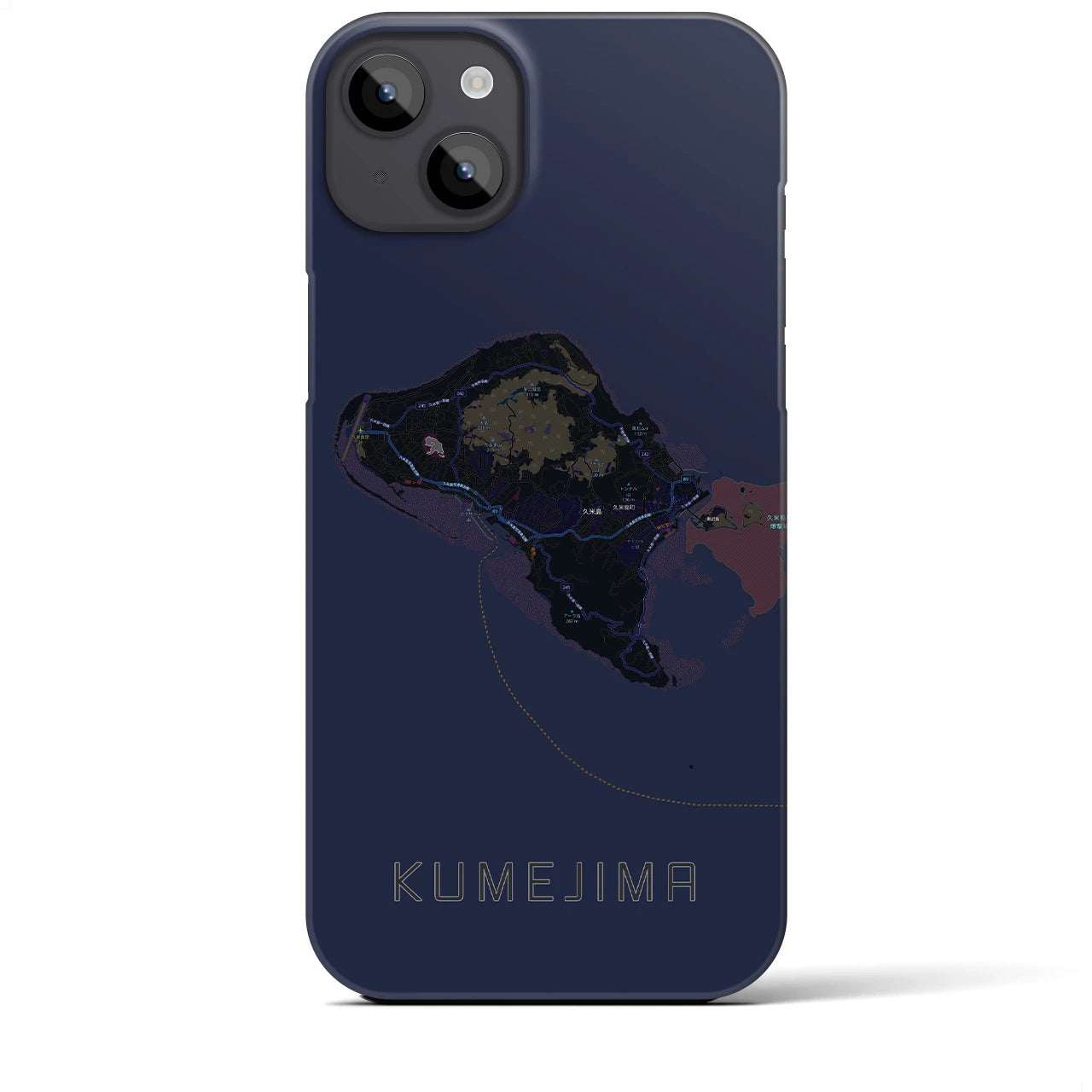 【久米島（沖縄県）】地図柄iPhoneケース（バックカバータイプ）