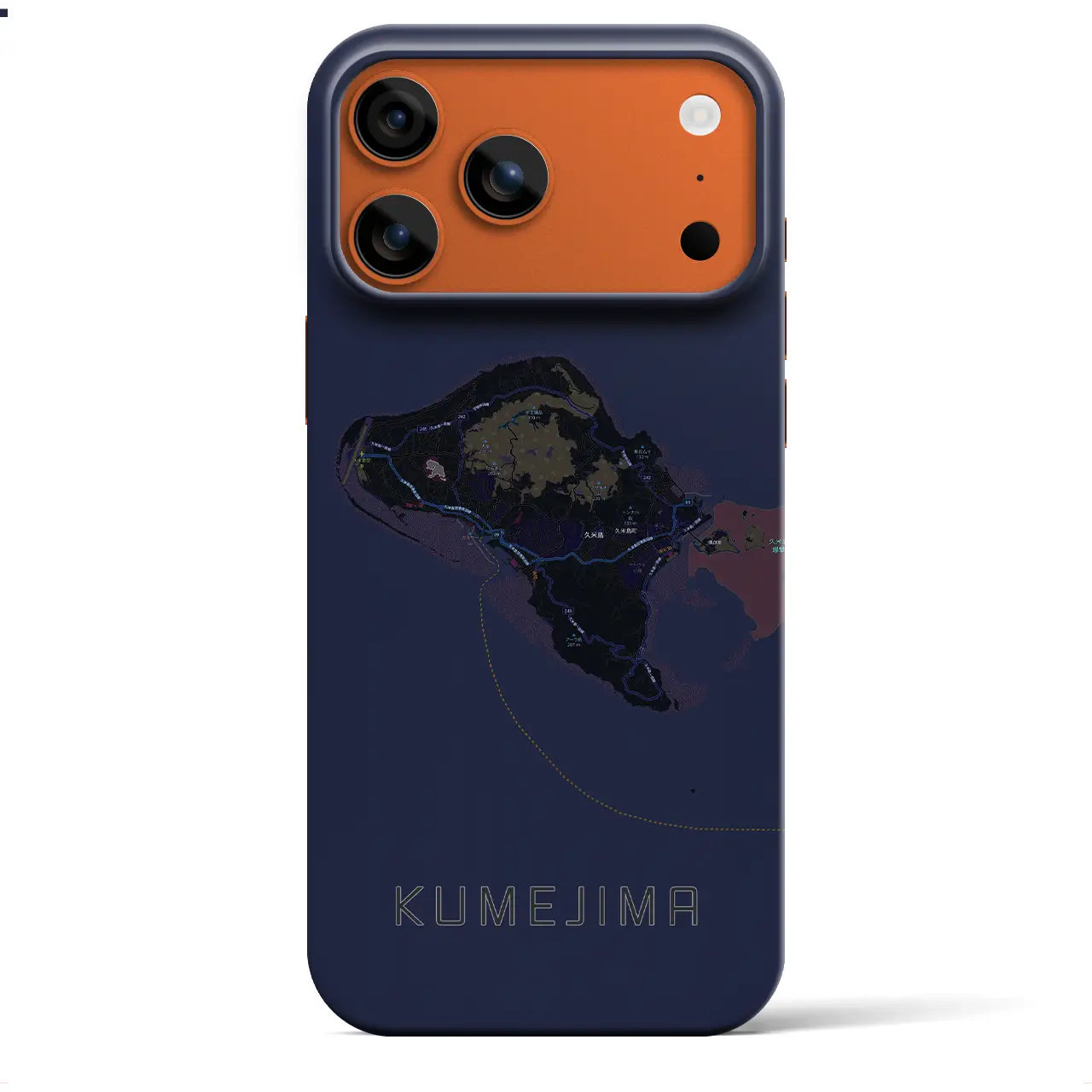【久米島（沖縄県）】地図柄iPhoneケース（バックカバータイプ）