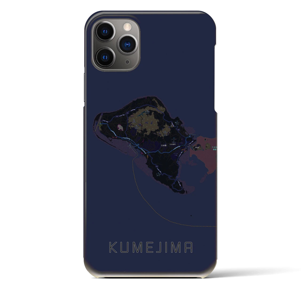 【久米島（沖縄県）】地図柄iPhoneケース（バックカバータイプ）