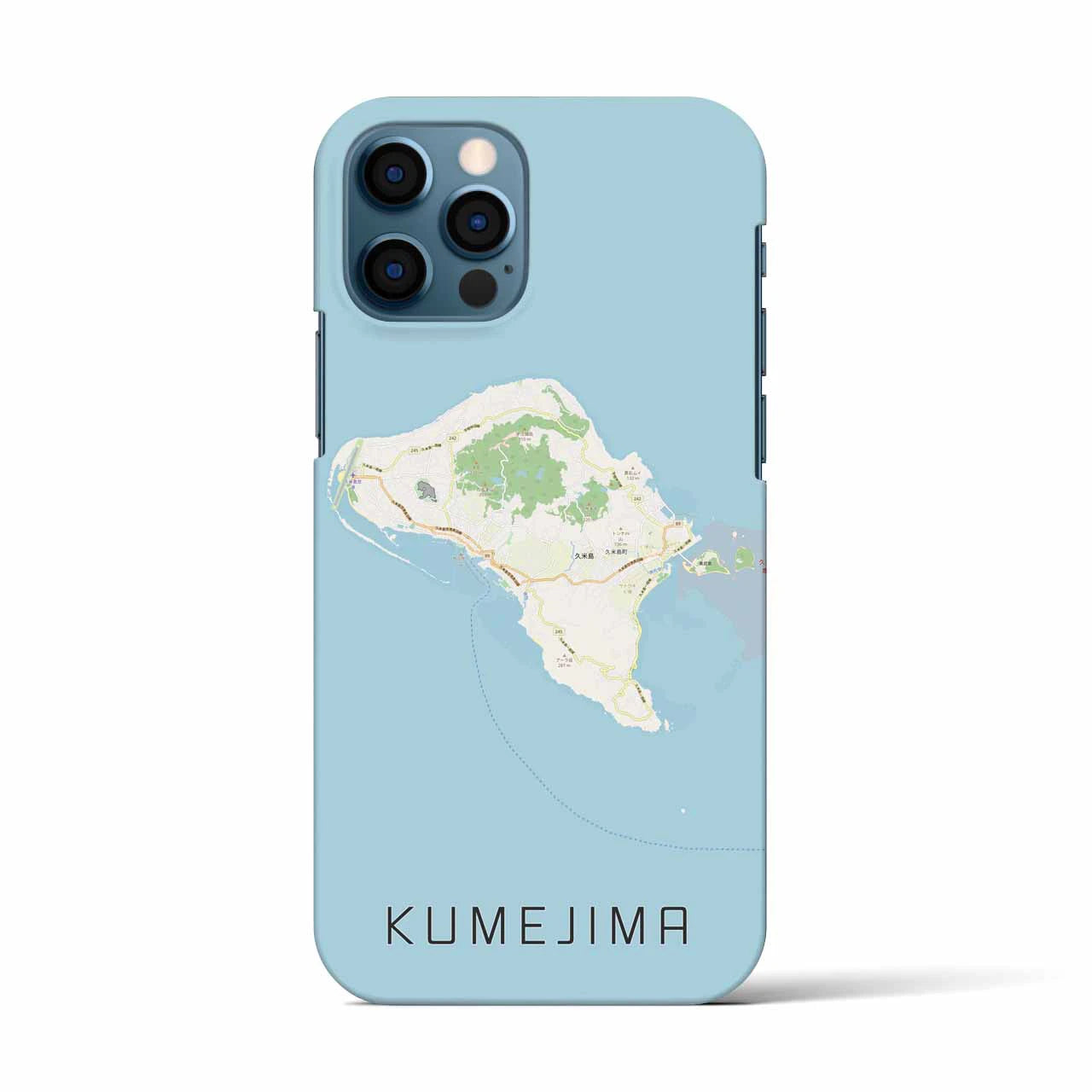 【久米島（沖縄県）】地図柄iPhoneケース（バックカバータイプ）