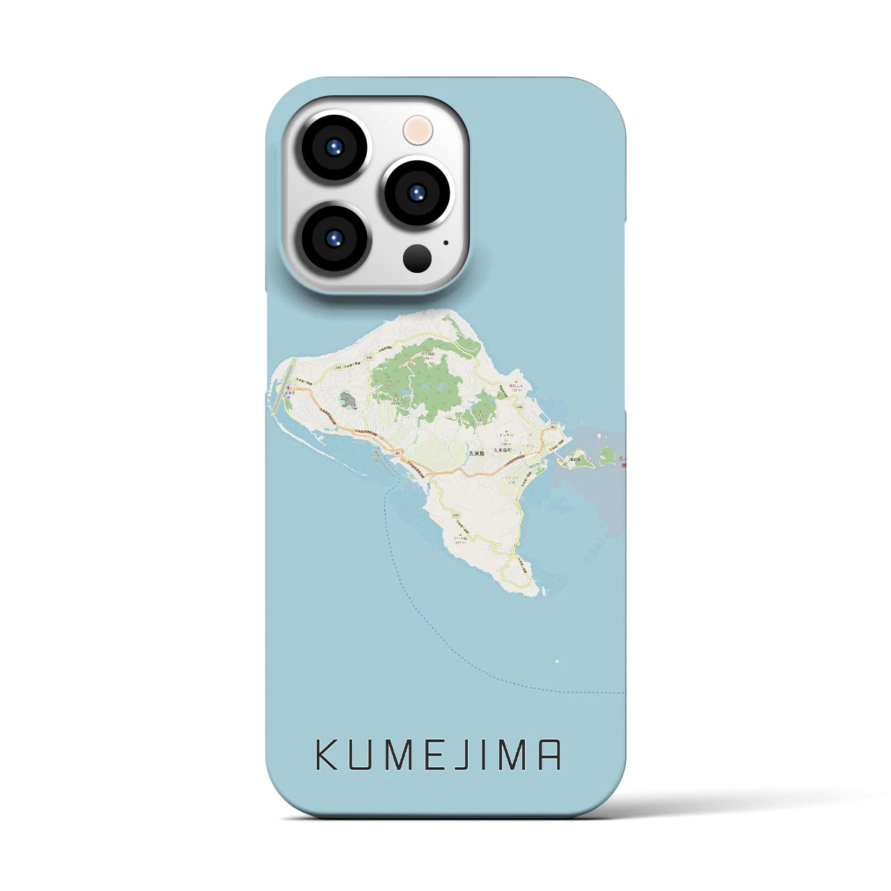 【久米島（沖縄県）】地図柄iPhoneケース（バックカバータイプ）