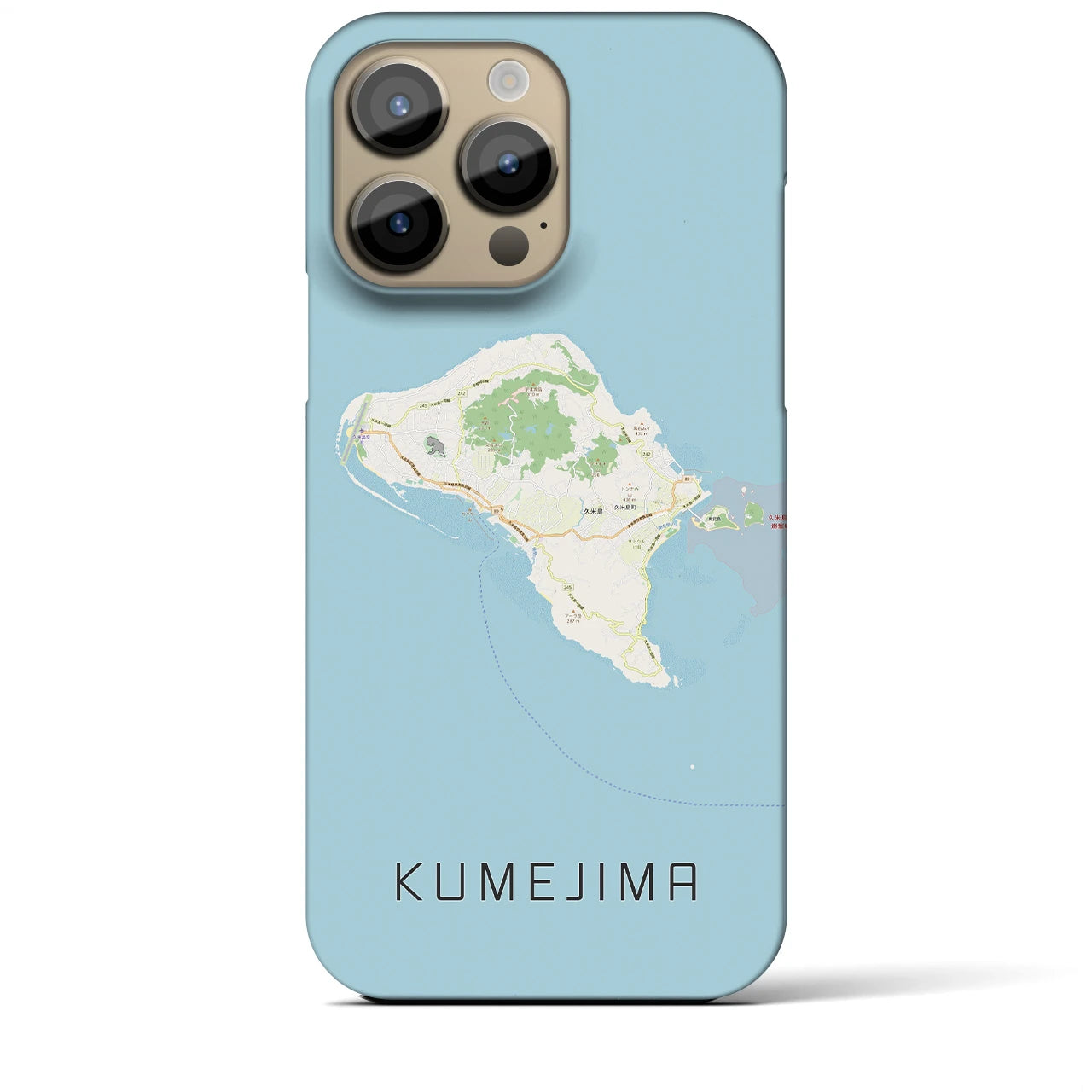 【久米島（沖縄県）】地図柄iPhoneケース（バックカバータイプ）