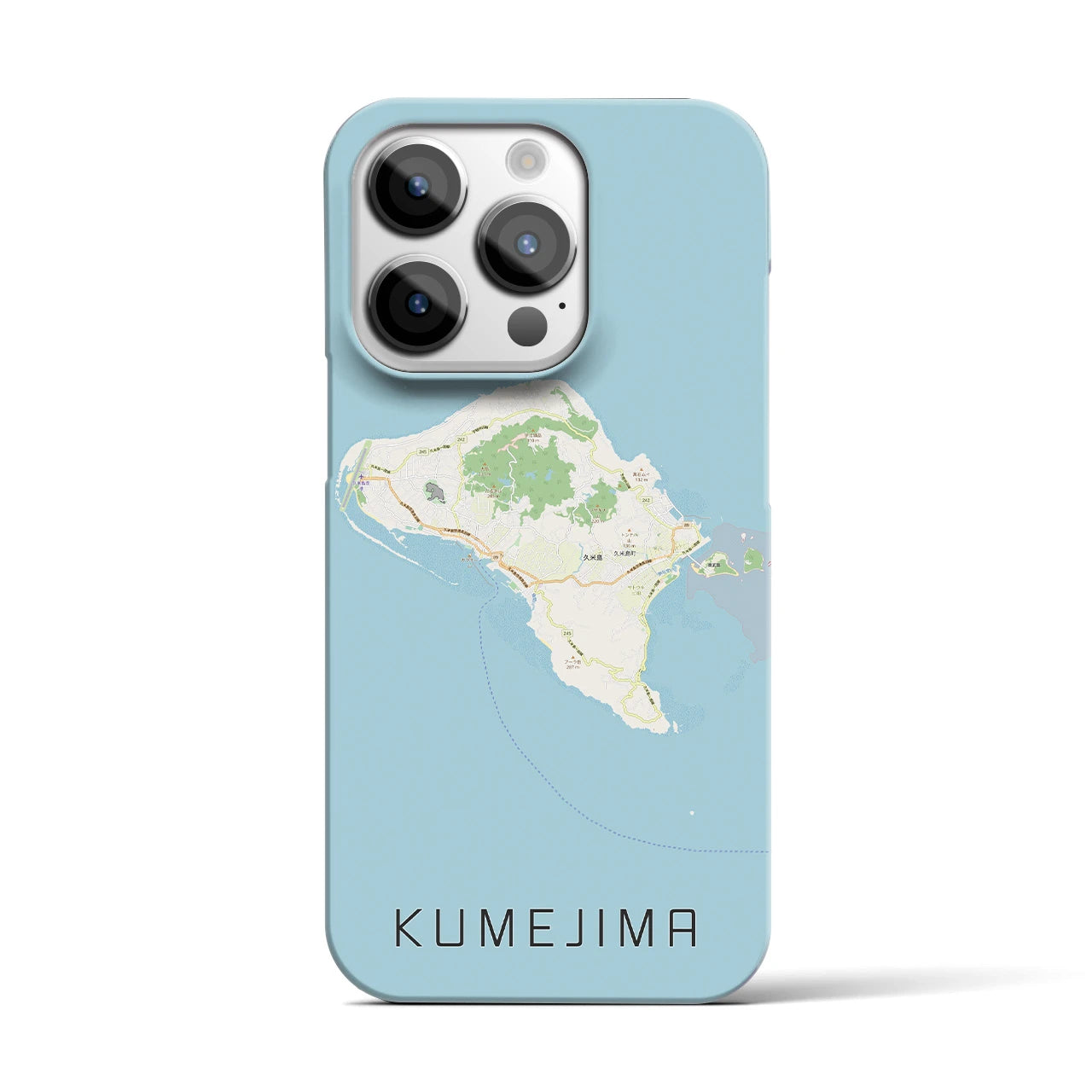 【久米島（沖縄県）】地図柄iPhoneケース（バックカバータイプ）