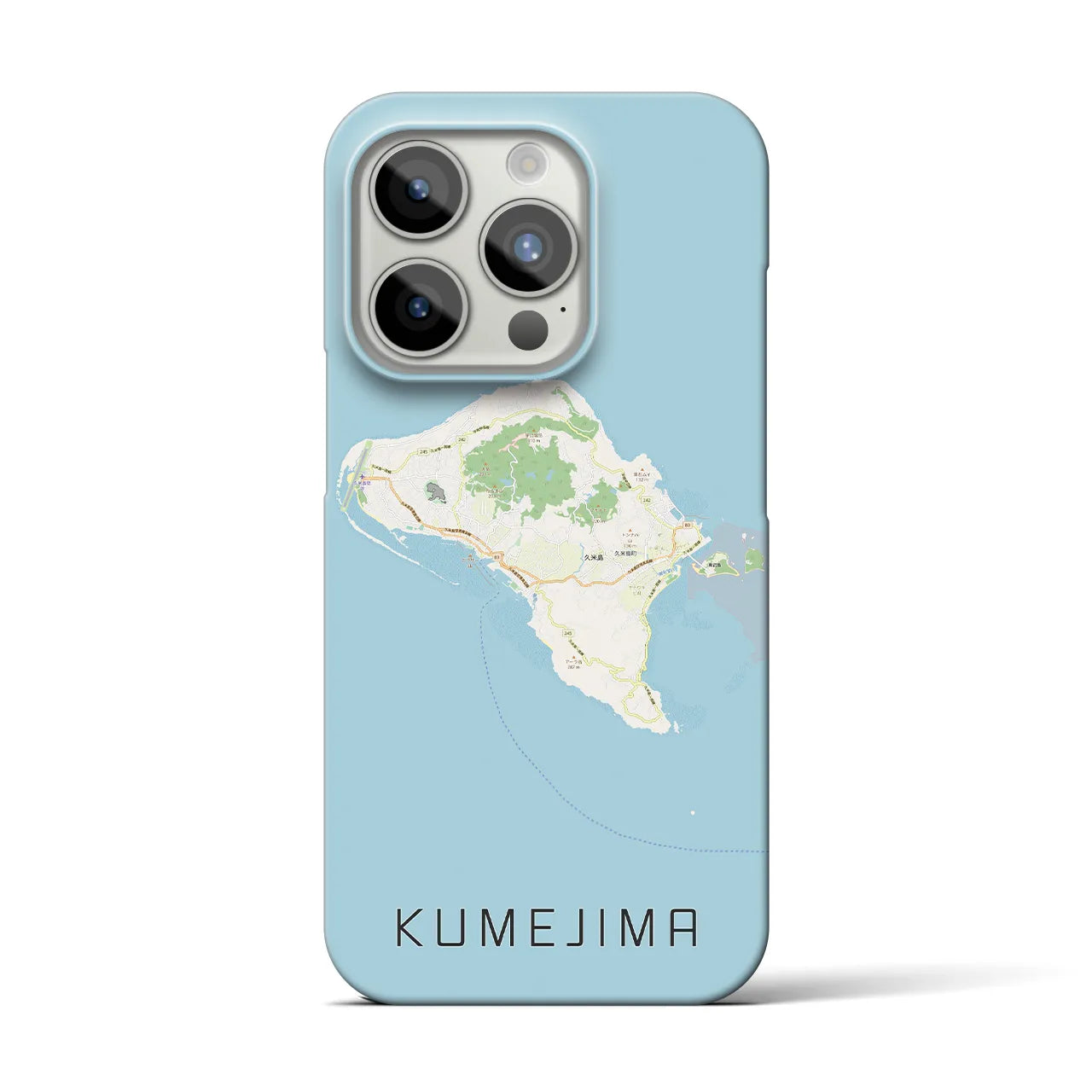【久米島（沖縄県）】地図柄iPhoneケース（バックカバータイプ）