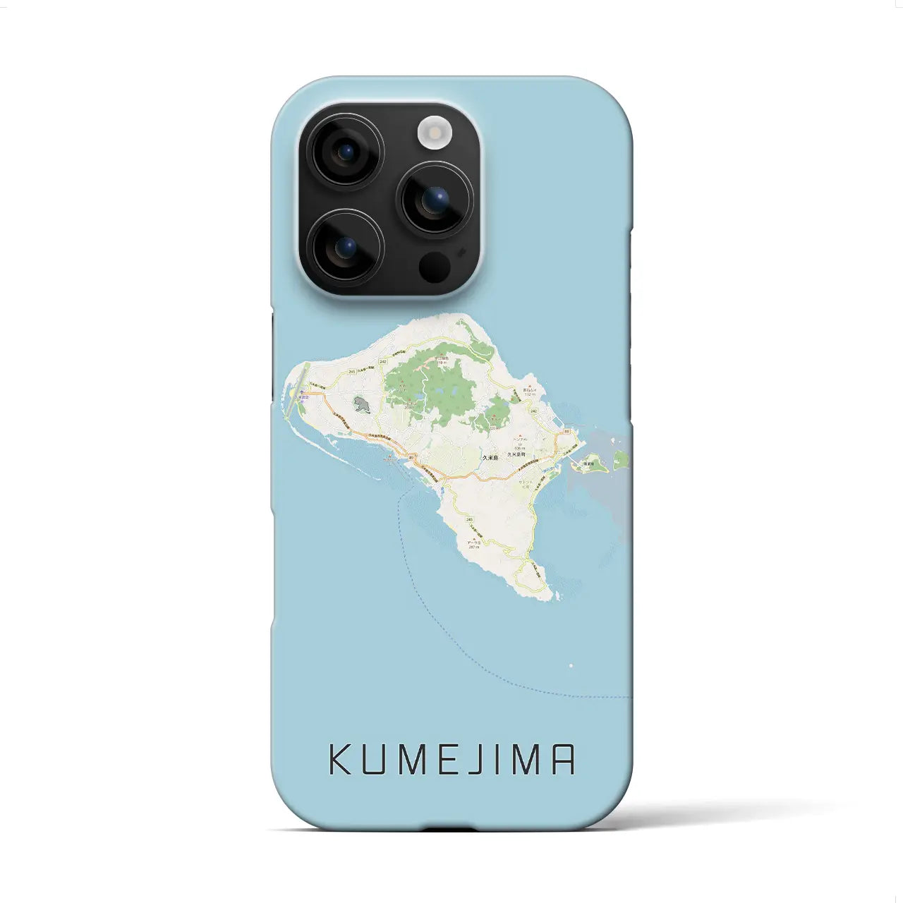 【久米島（沖縄県）】地図柄iPhoneケース（バックカバータイプ）