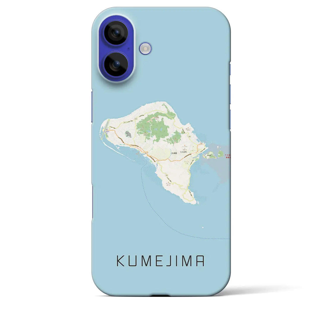 【久米島(沖縄県)】地図柄iPhoneケース(バックカバータイプ)ナチュラル・iPhone 16 Pro Max 用