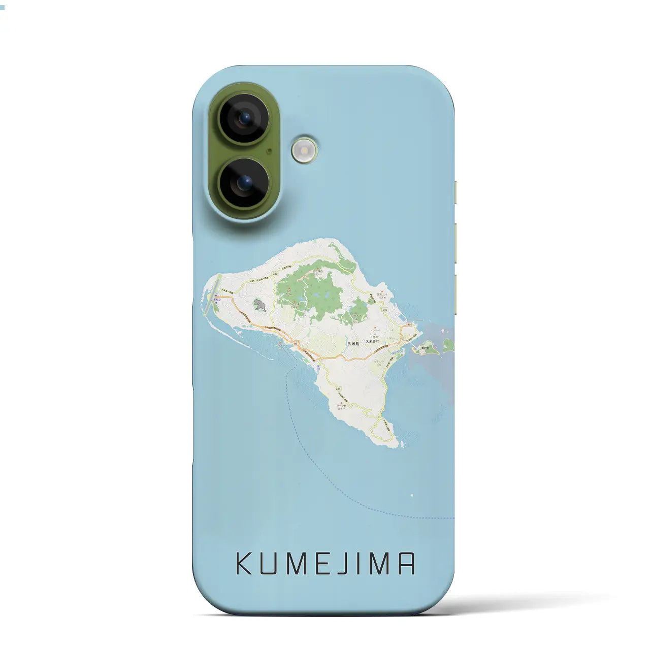 【久米島（沖縄県）】地図柄iPhoneケース（バックカバータイプ）