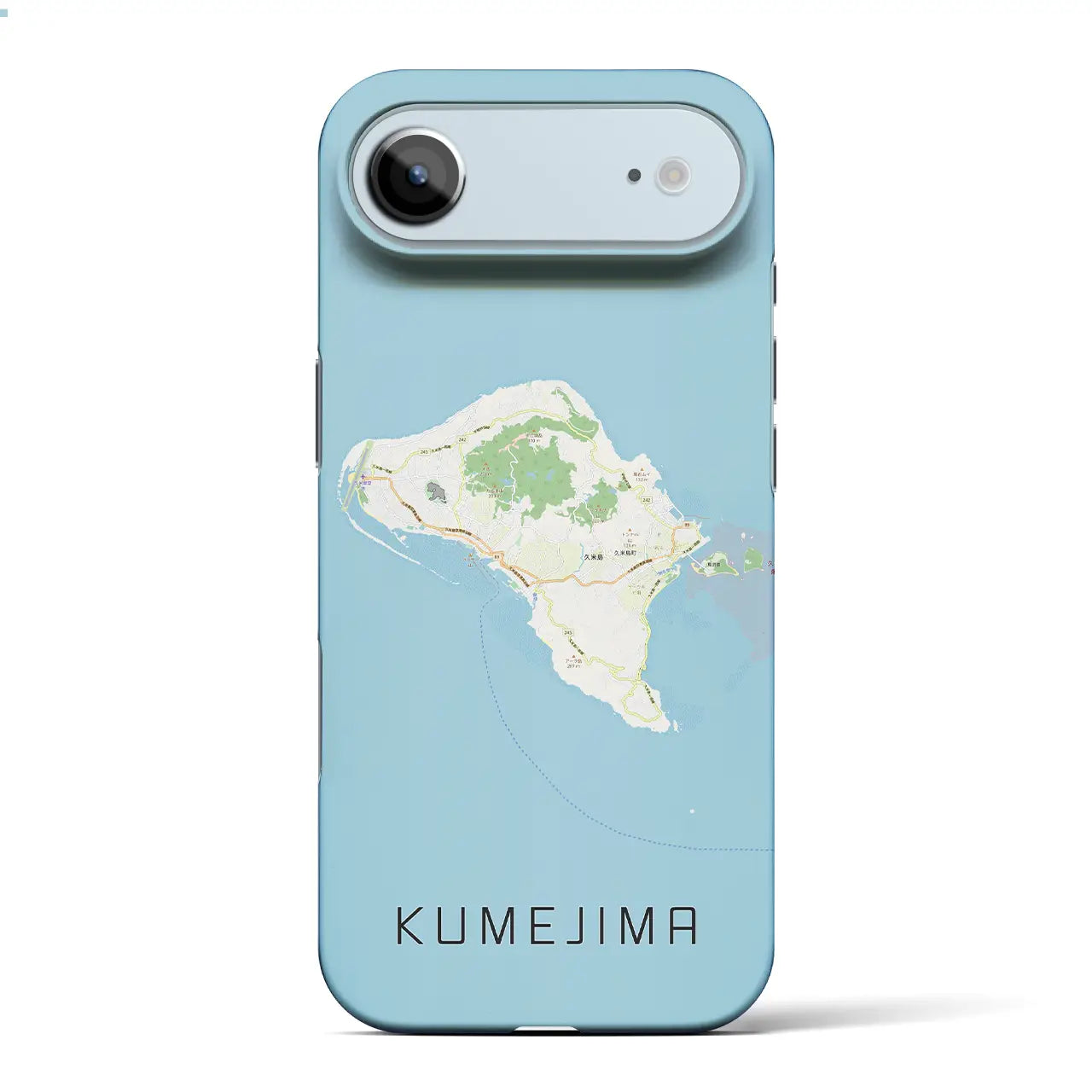 【久米島（沖縄県）】地図柄iPhoneケース（バックカバータイプ）