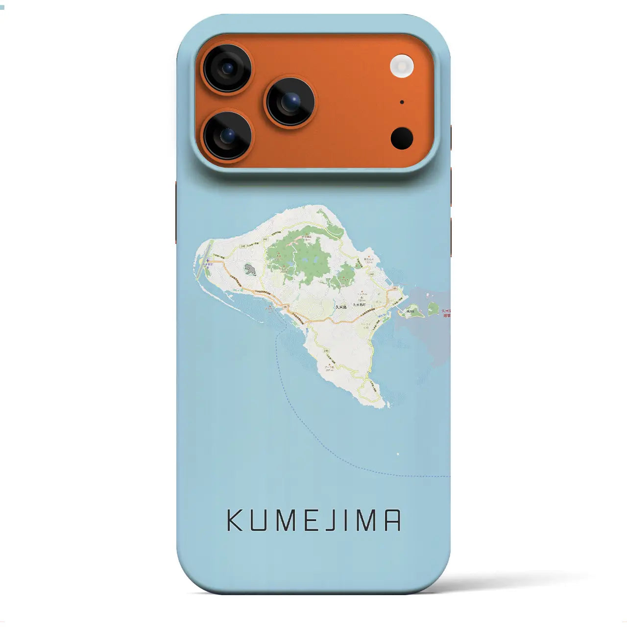 【久米島（沖縄県）】地図柄iPhoneケース（バックカバータイプ）ブラック・iPhone 17 Pro Max 用