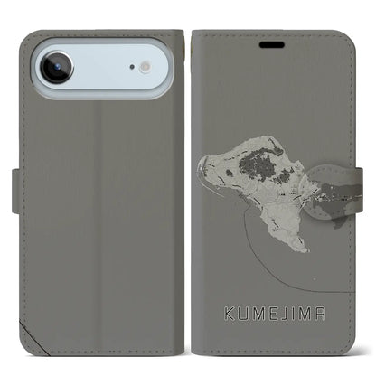 【久米島（沖縄県）】地図柄iPhoneケース（手帳タイプ）