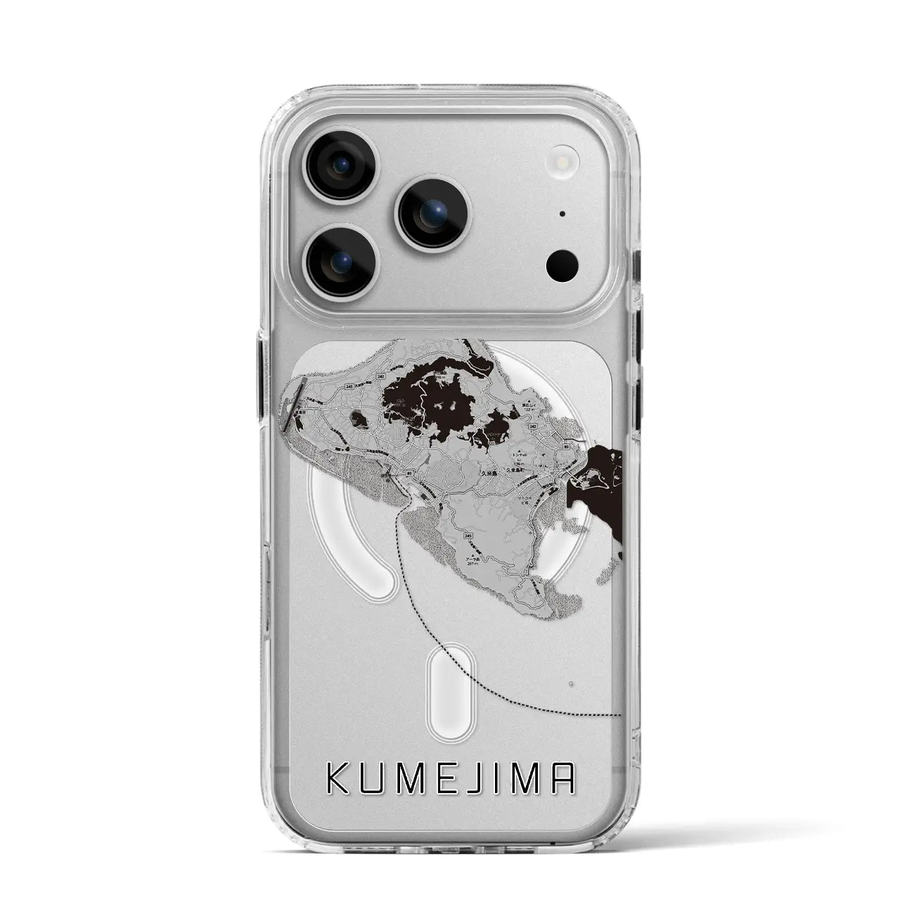 【久米島（沖縄県）】地図柄iPhoneケース（MagSafeタイプ）