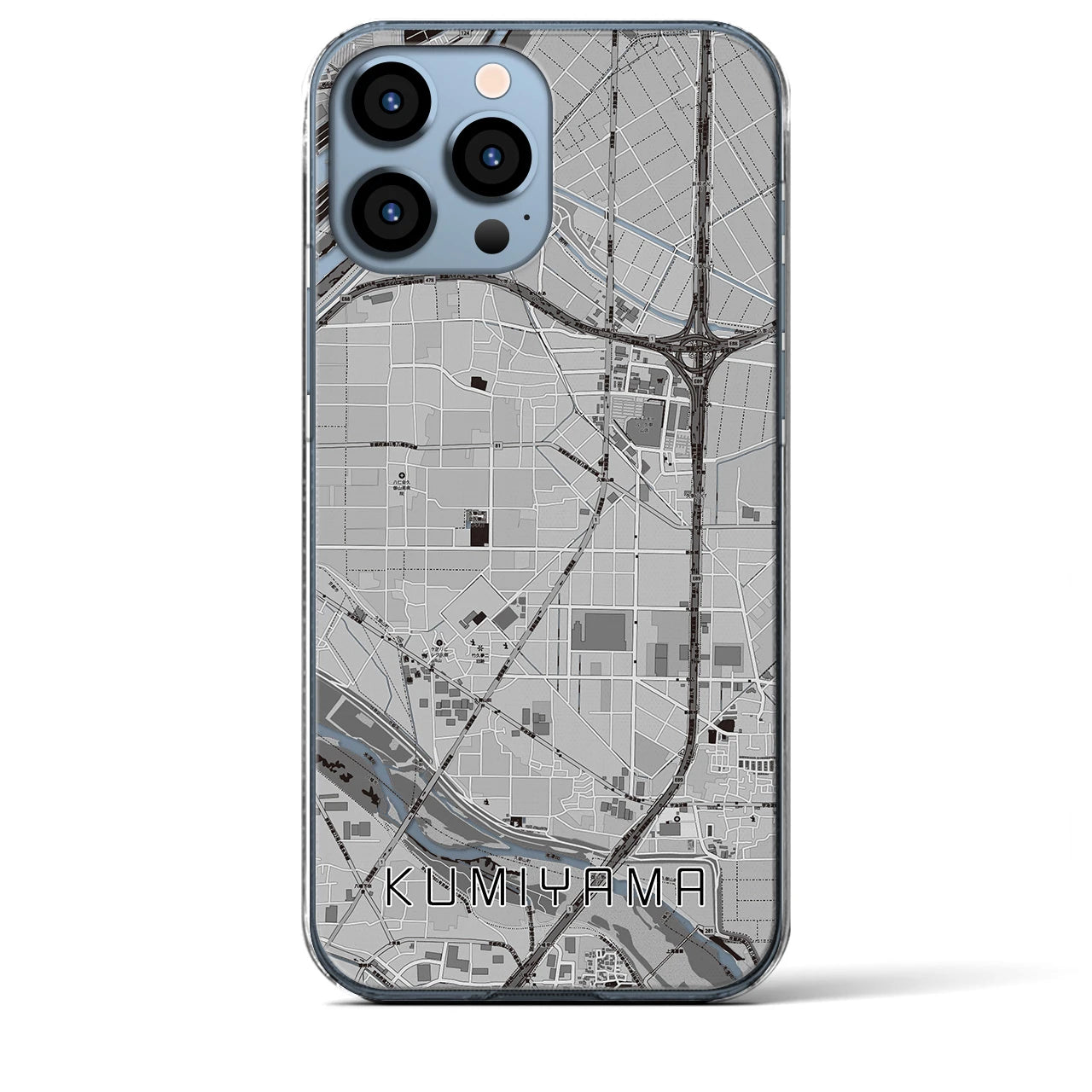 【久御山（京都府）】地図柄iPhoneケース（クリアタイプ）