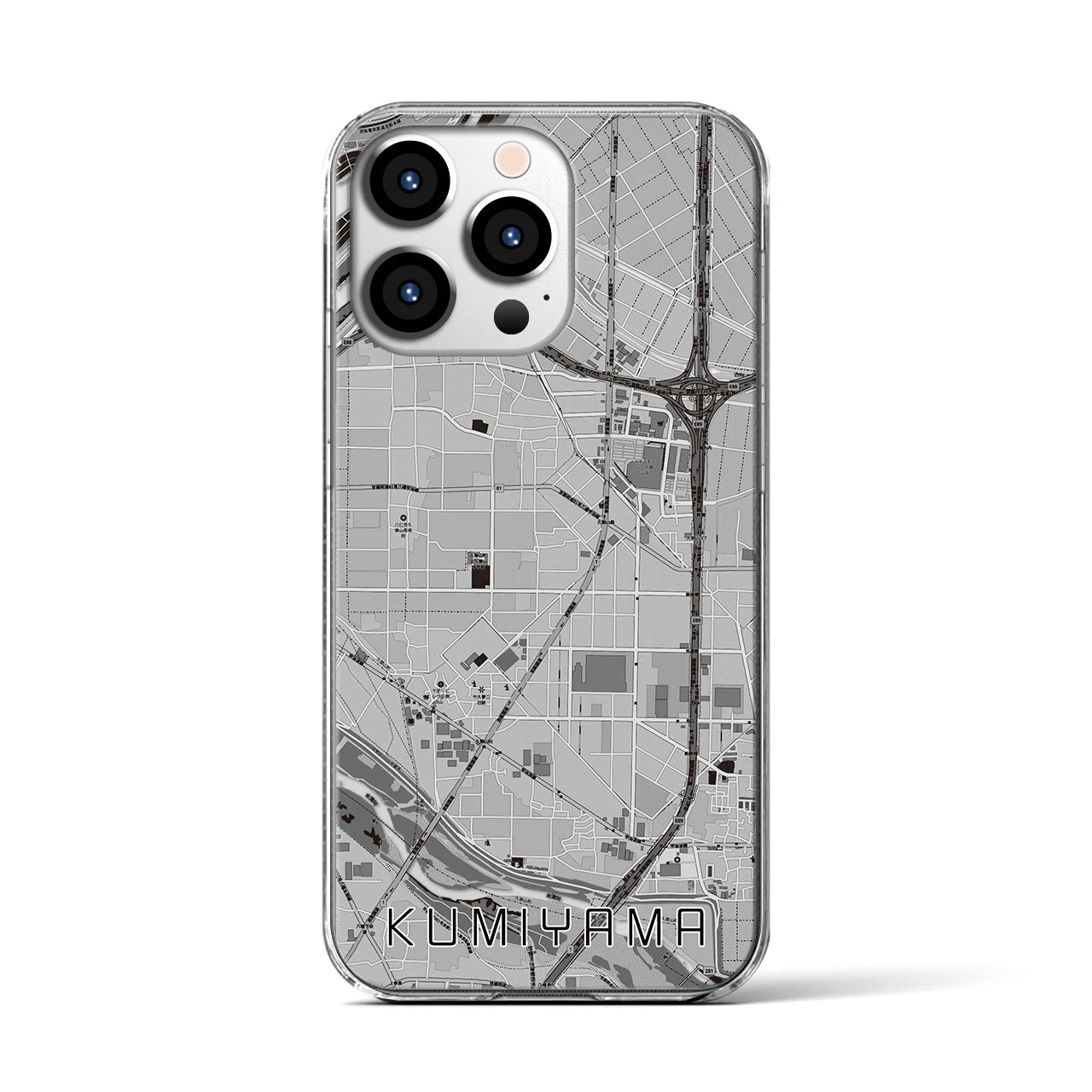 【久御山（京都府）】地図柄iPhoneケース（クリアタイプ）