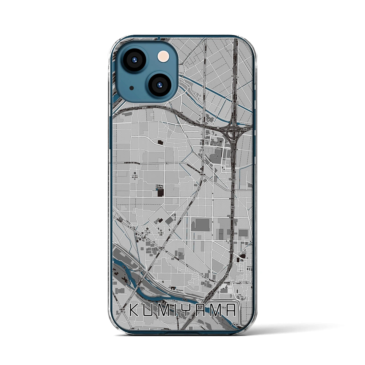 【久御山（京都府）】地図柄iPhoneケース（クリアタイプ）