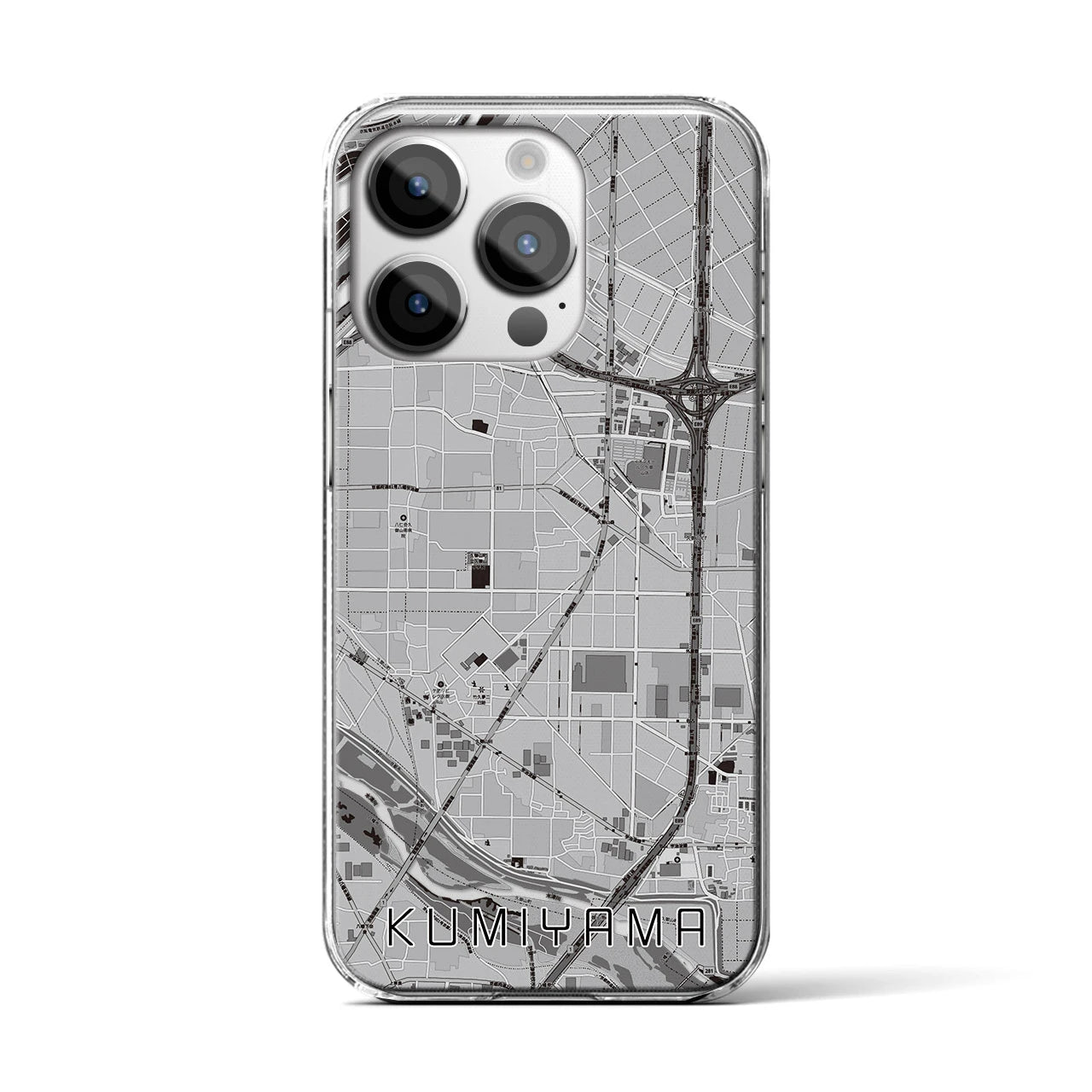 【久御山（京都府）】地図柄iPhoneケース（クリアタイプ）