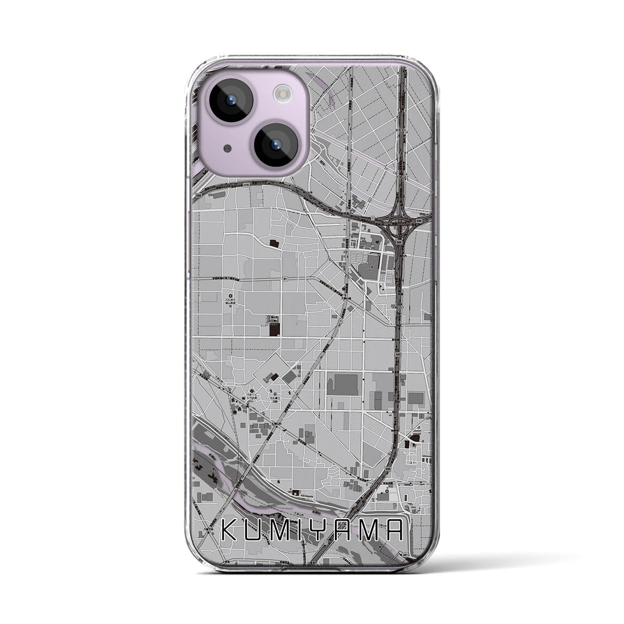 【久御山（京都府）】地図柄iPhoneケース（クリアタイプ）
