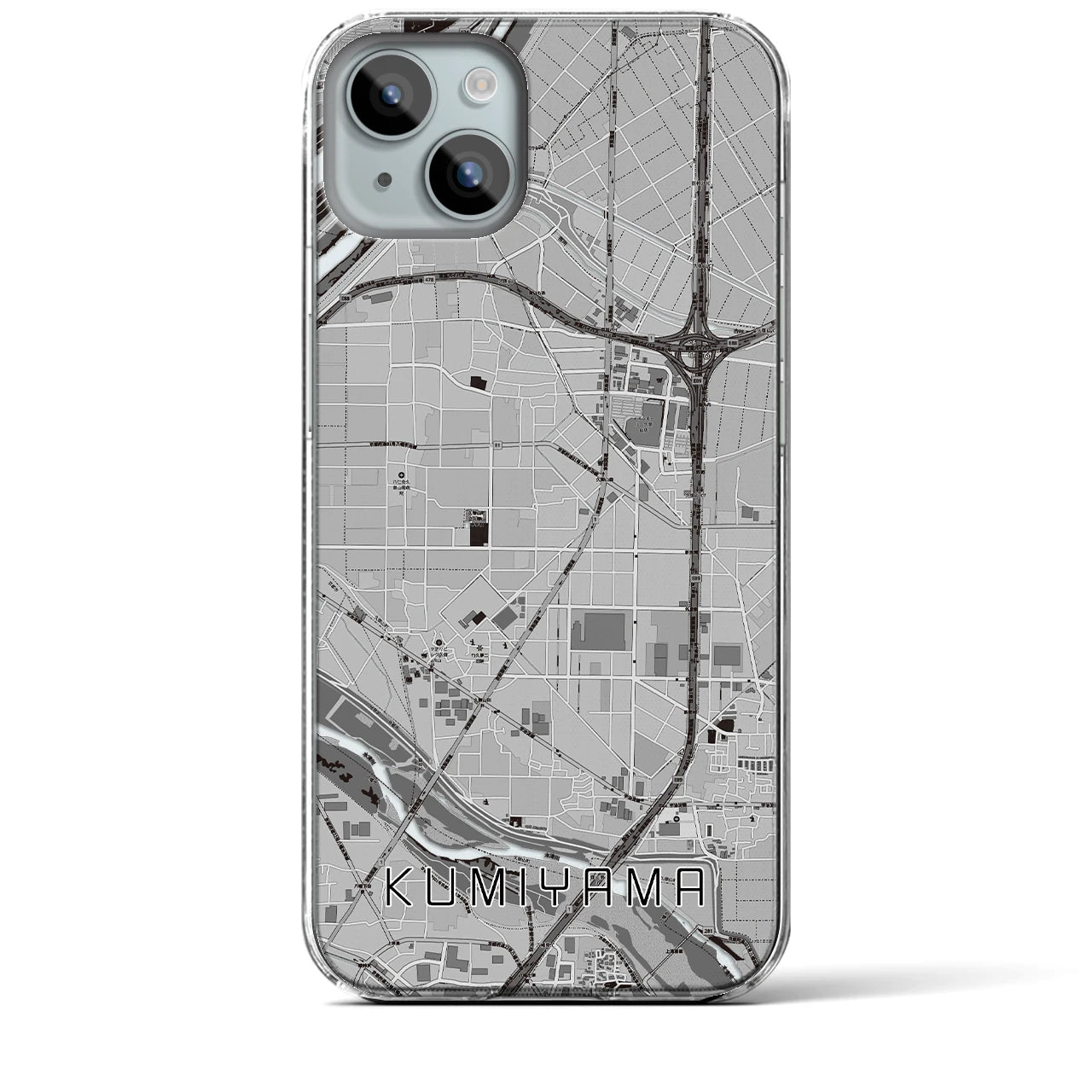 【久御山（京都府）】地図柄iPhoneケース（クリアタイプ）