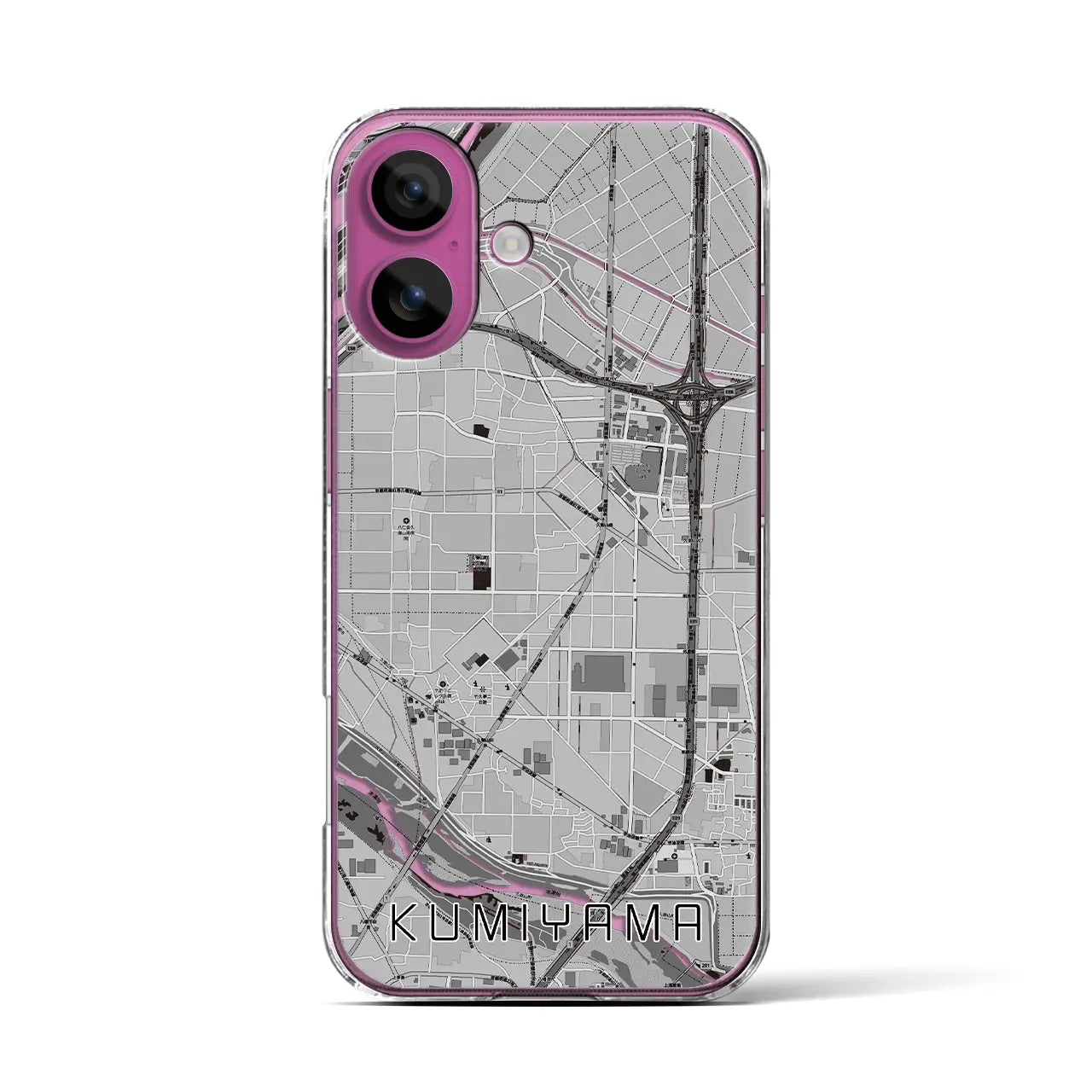 【久御山（京都府）】地図柄iPhoneケース（クリアタイプ）