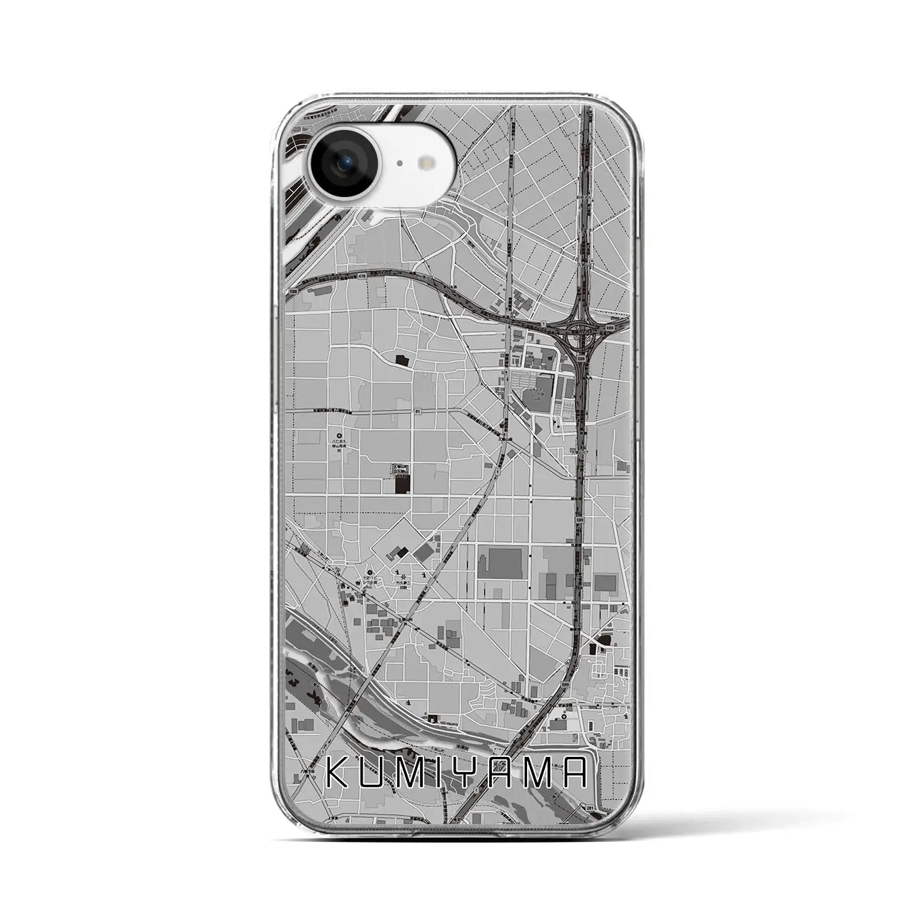 【久御山（京都府）】地図柄iPhoneケース（クリアタイプ）