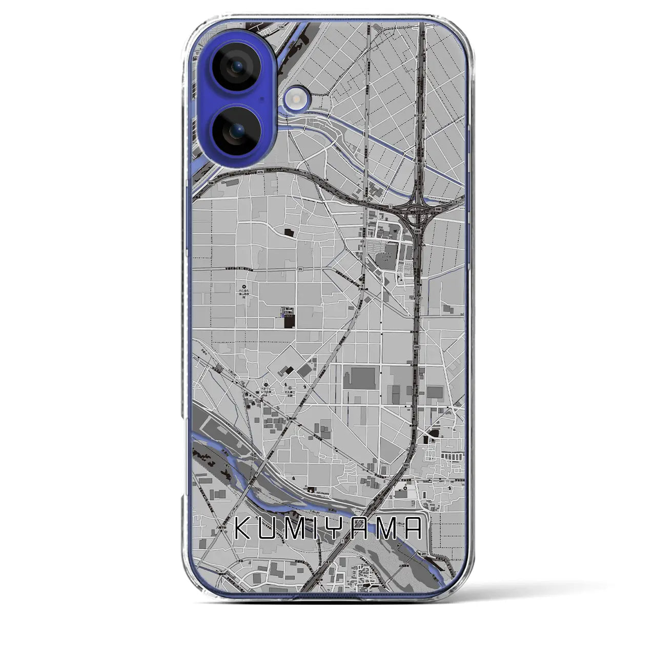 【久御山（京都府）】地図柄iPhoneケース（クリアタイプ）