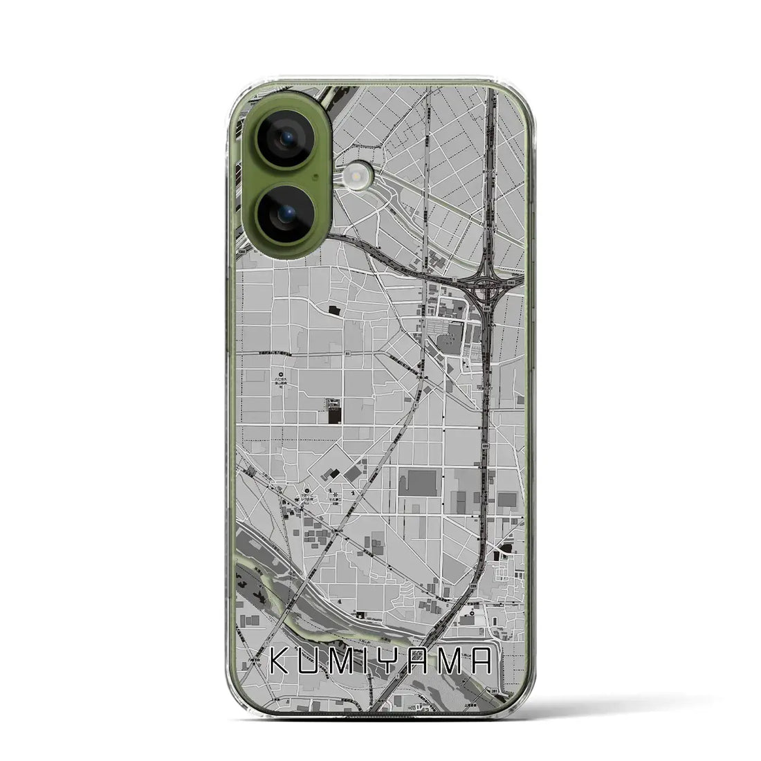 【久御山（京都府）】地図柄iPhoneケース（クリアタイプ）モノトーン・iPhone 17 Pro Max 用