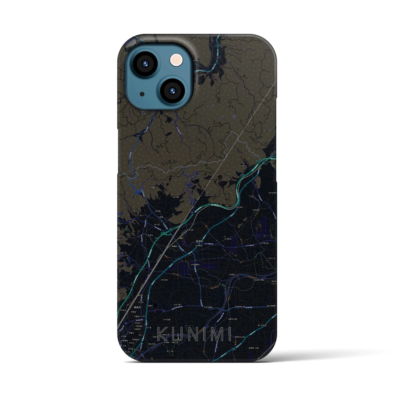 【国見（福島県）】地図柄iPhoneケース（バックカバータイプ）