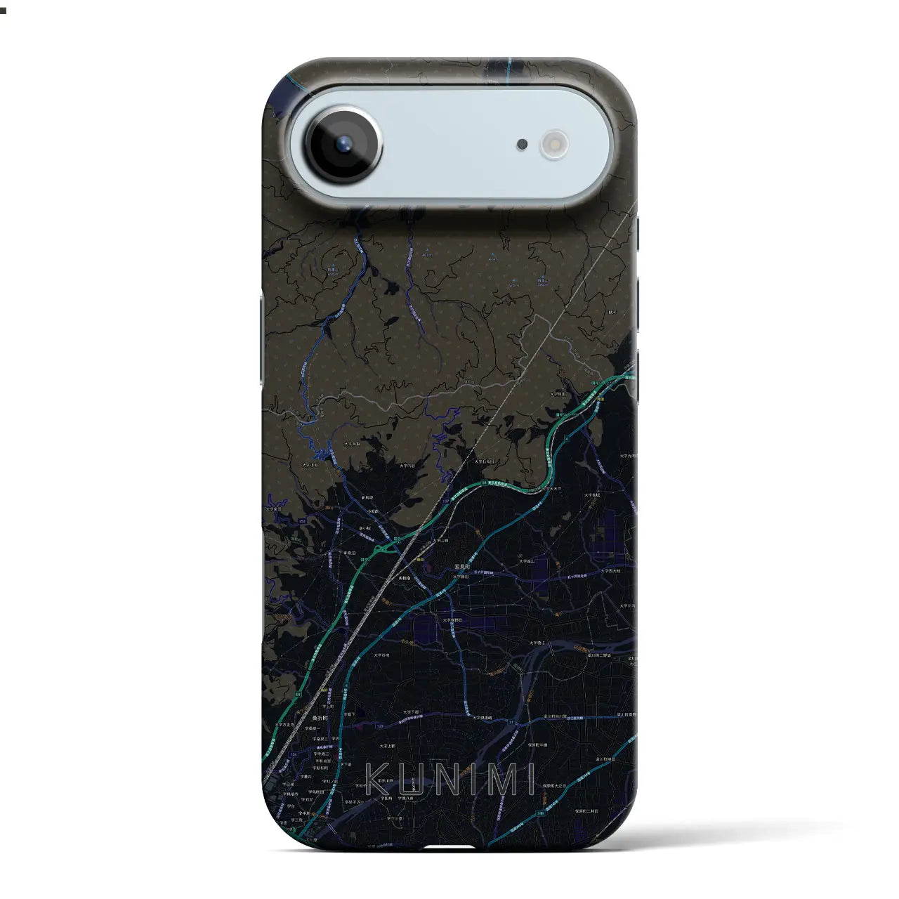 【国見（福島県）】地図柄iPhoneケース（バックカバータイプ）