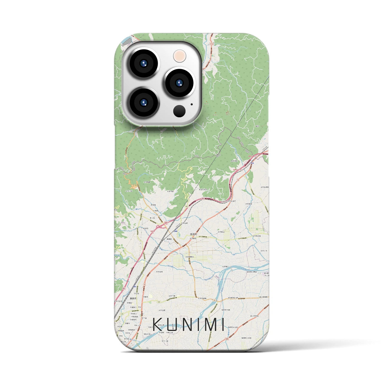 【国見（福島県）】地図柄iPhoneケース（バックカバータイプ）