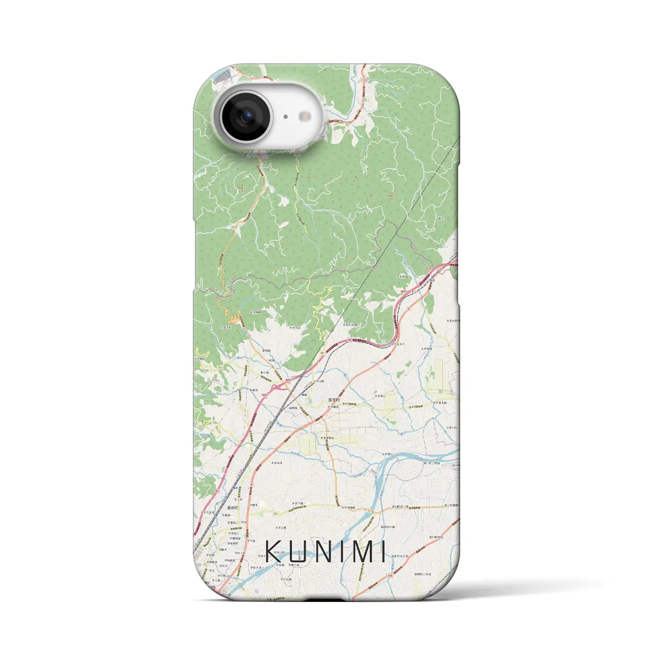【国見（福島県）】地図柄iPhoneケース（バックカバータイプ）