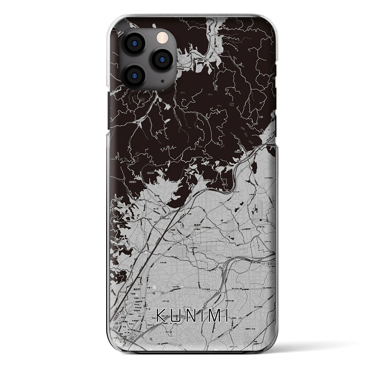 【国見（福島県）】地図柄iPhoneケース（クリアタイプ）