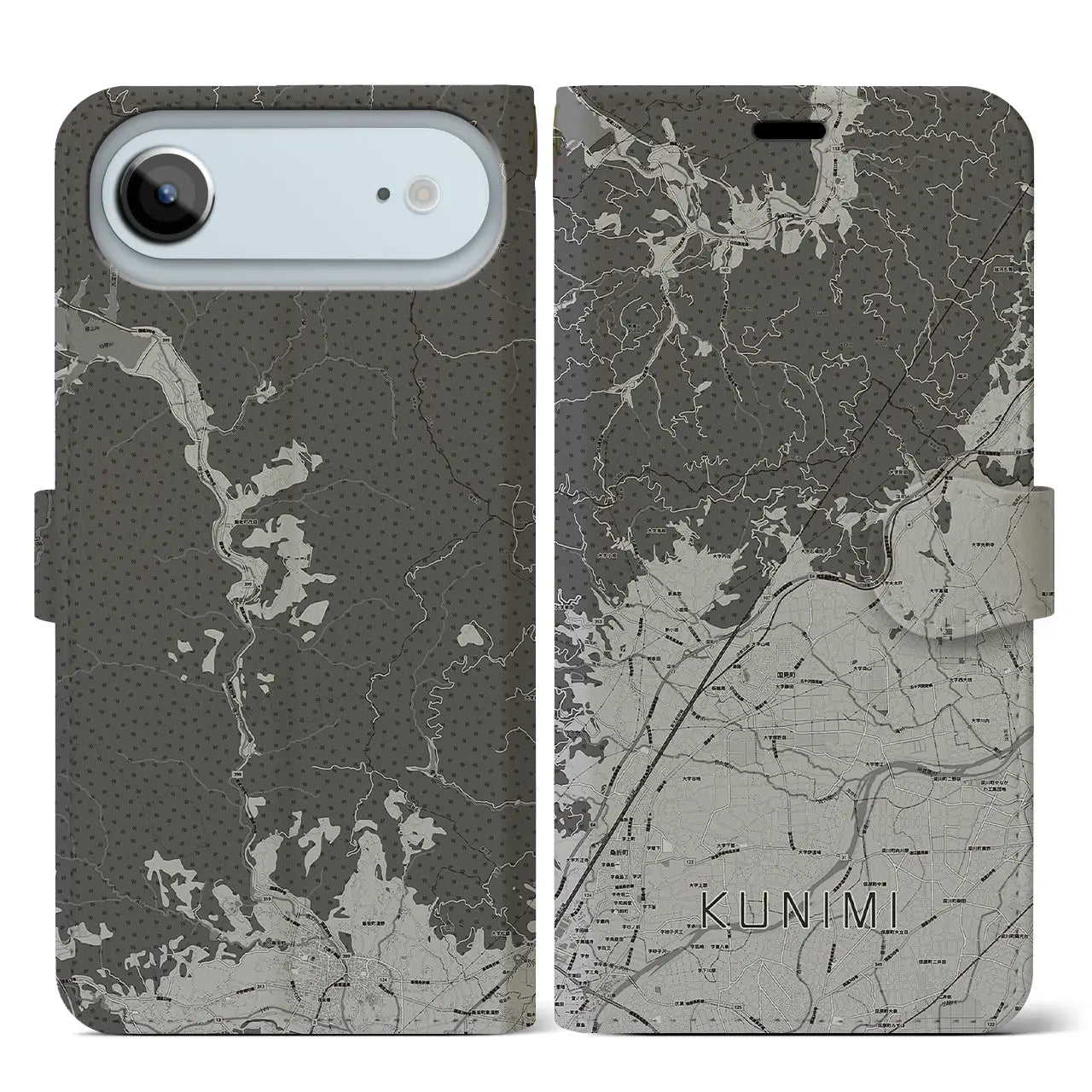 【国見（福島県）】地図柄iPhoneケース（手帳タイプ）