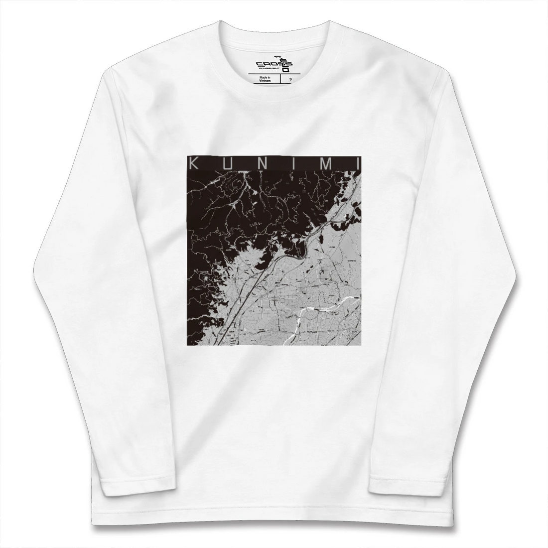 【国見（福島県）（福島県）】地図柄ロングスリーブTシャツ