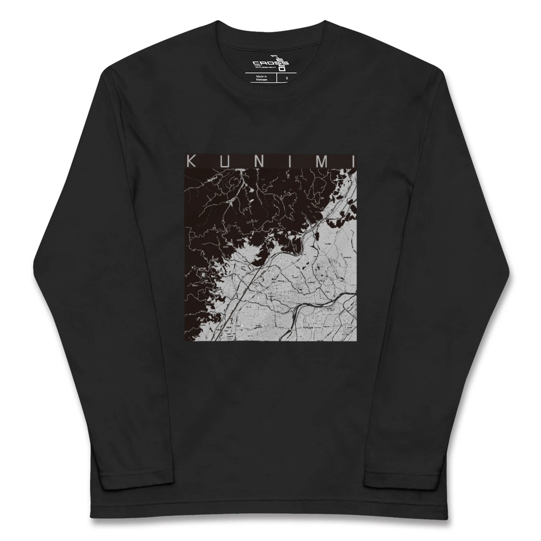 【国見(福島県)(福島県)】地図柄ロングスリーブTシャツ