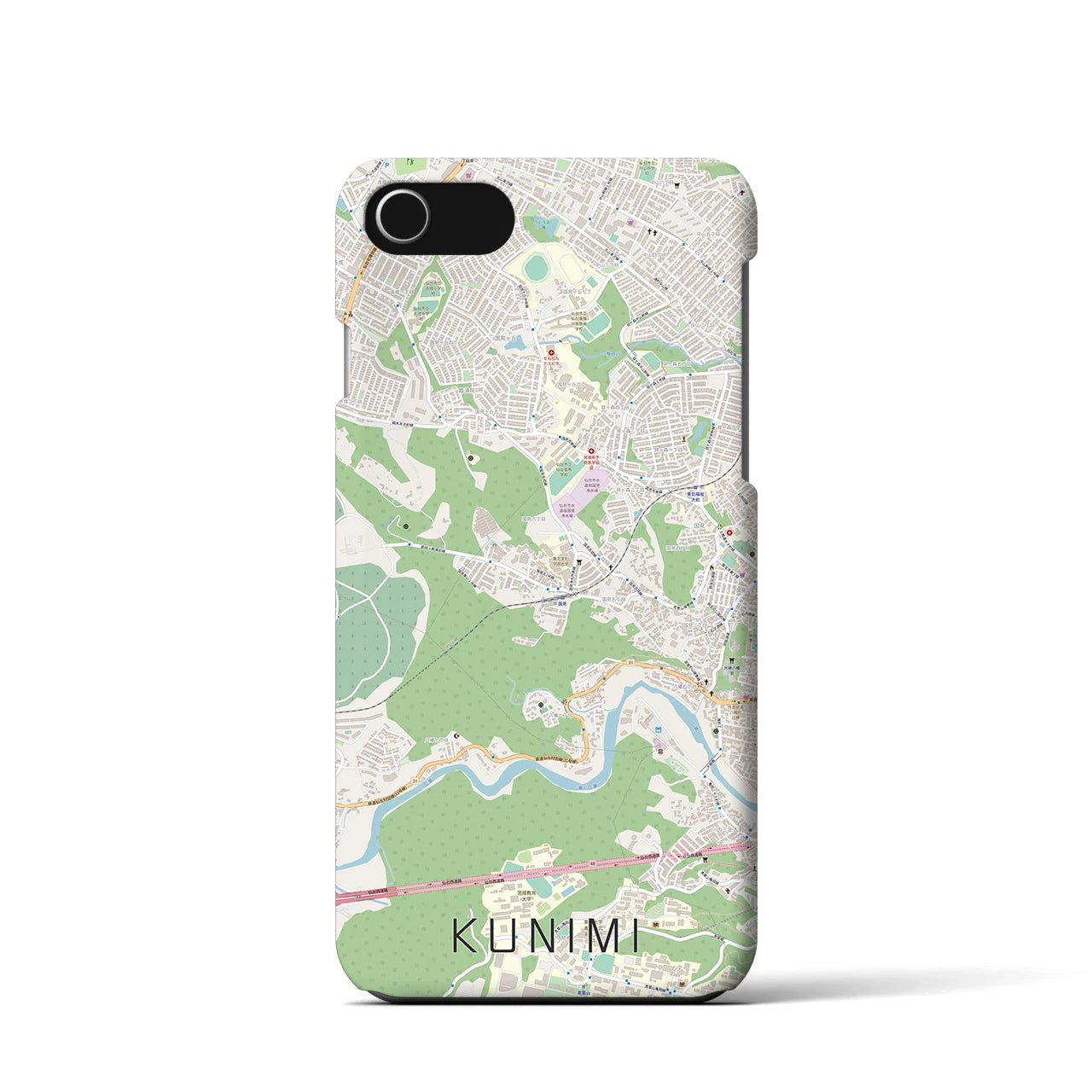 【国見（宮城県）】地図柄iPhoneケース（バックカバータイプ）