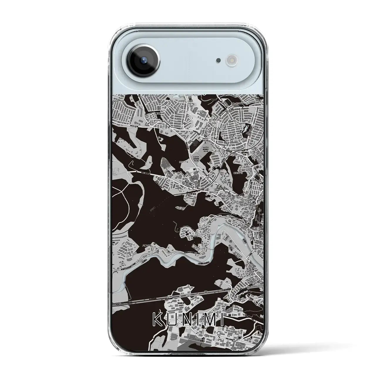 【国見（宮城県）】地図柄iPhoneケース（クリアタイプ）モノトーン・iPhone 17 Pro Max 用