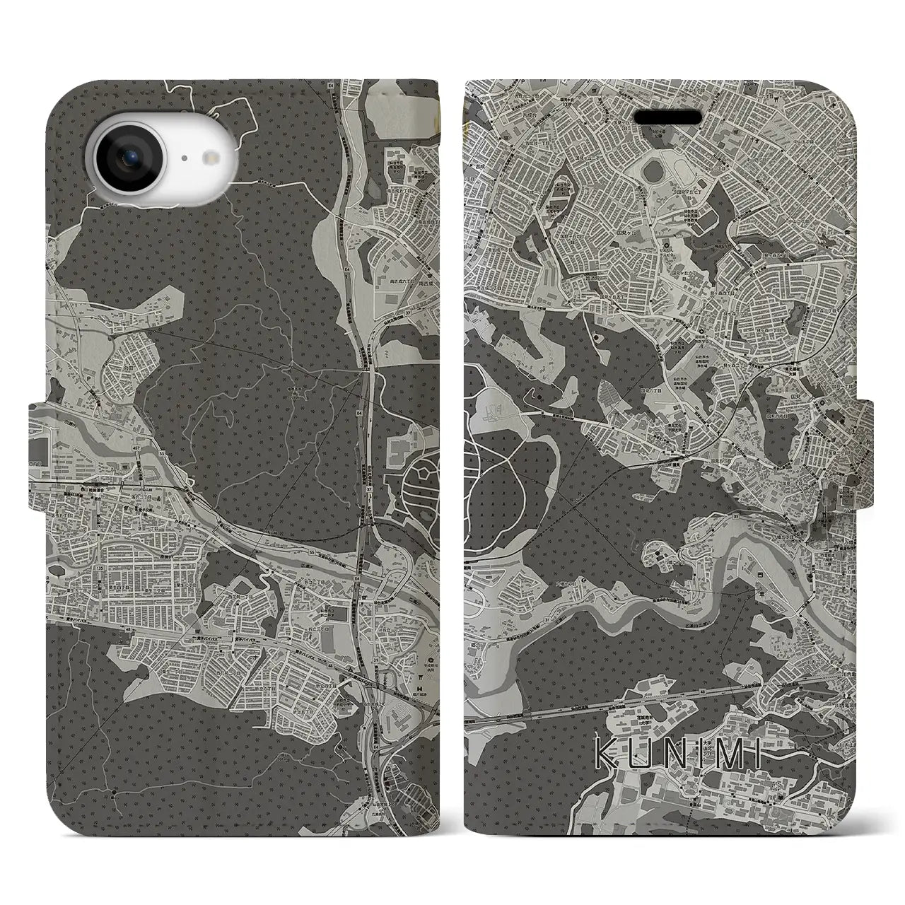 【国見（宮城県）】地図柄iPhoneケース（手帳タイプ）