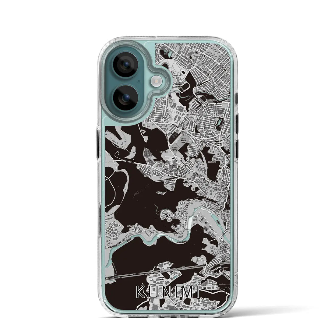 【国見（宮城県）】地図柄iPhoneケース（MagSafeタイプ）モノトーン・iPhone 16 Pro 用