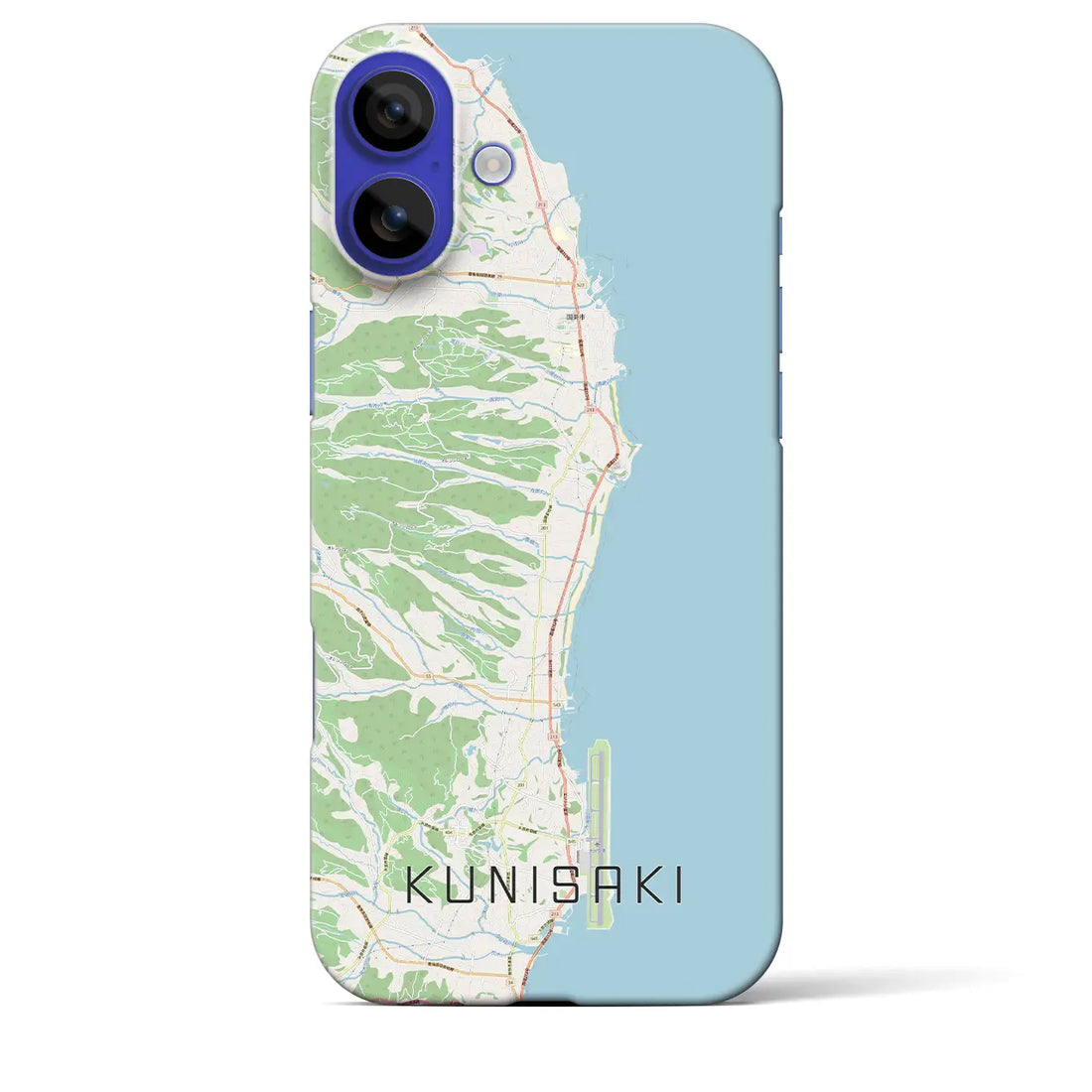 【国東（大分県）】地図柄iPhoneケース（バックカバータイプ）ナチュラル・iPhone 16 Pro Max 用