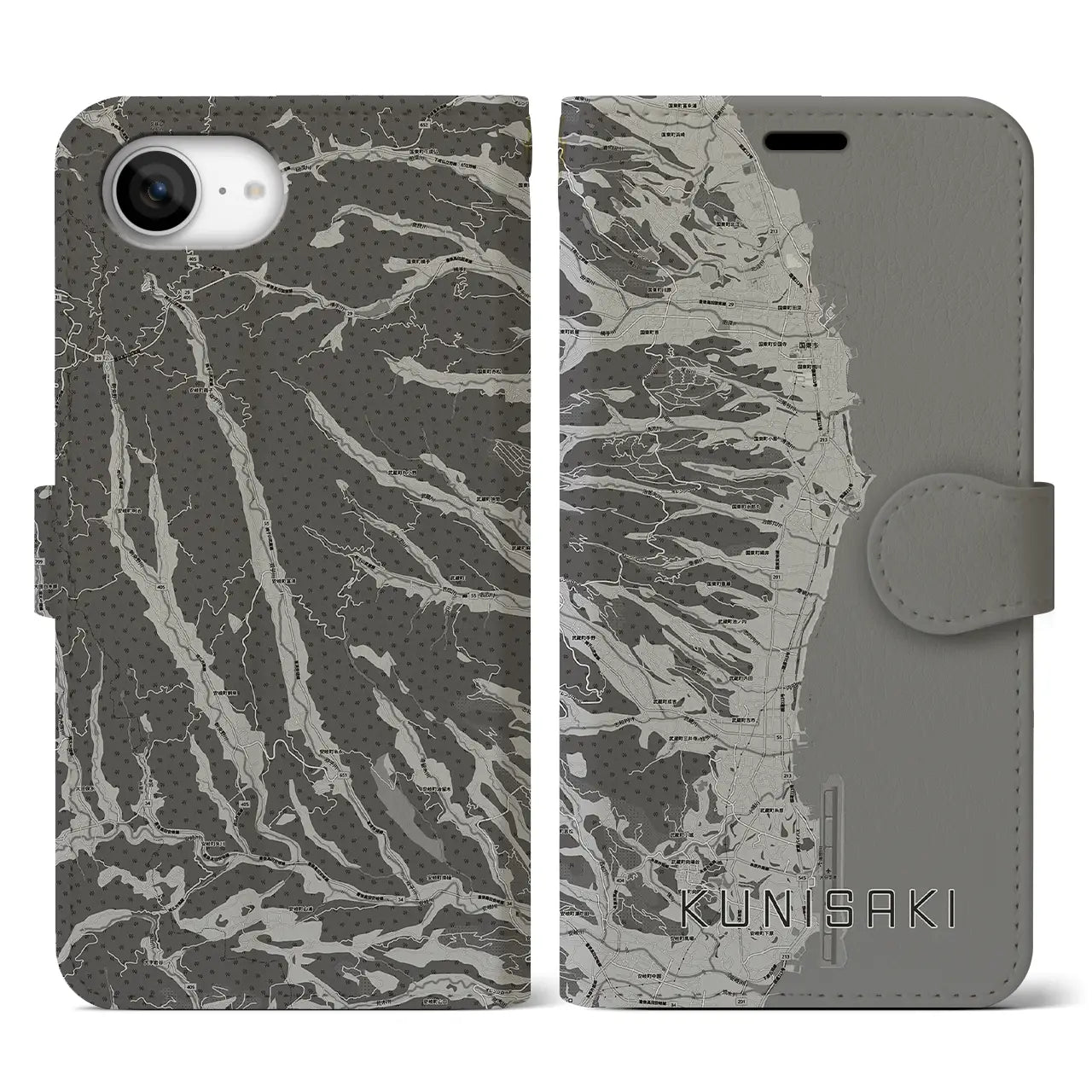 【国東（大分県）】地図柄iPhoneケース（手帳タイプ）