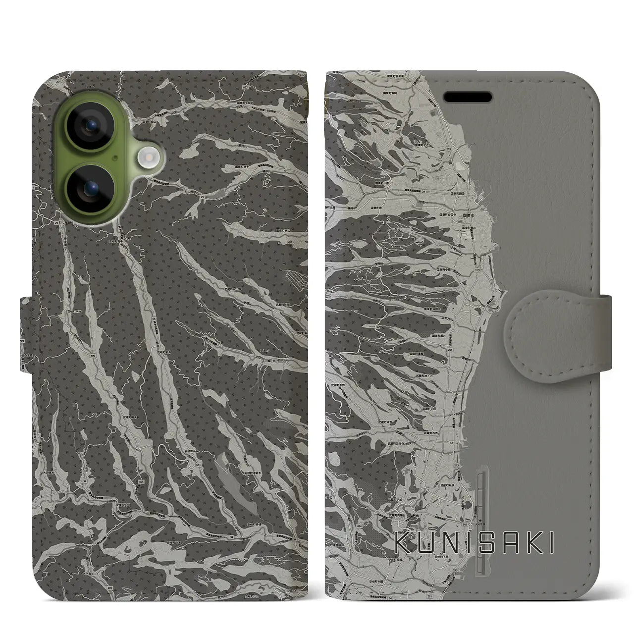 【国東（大分県）】地図柄iPhoneケース（手帳タイプ）