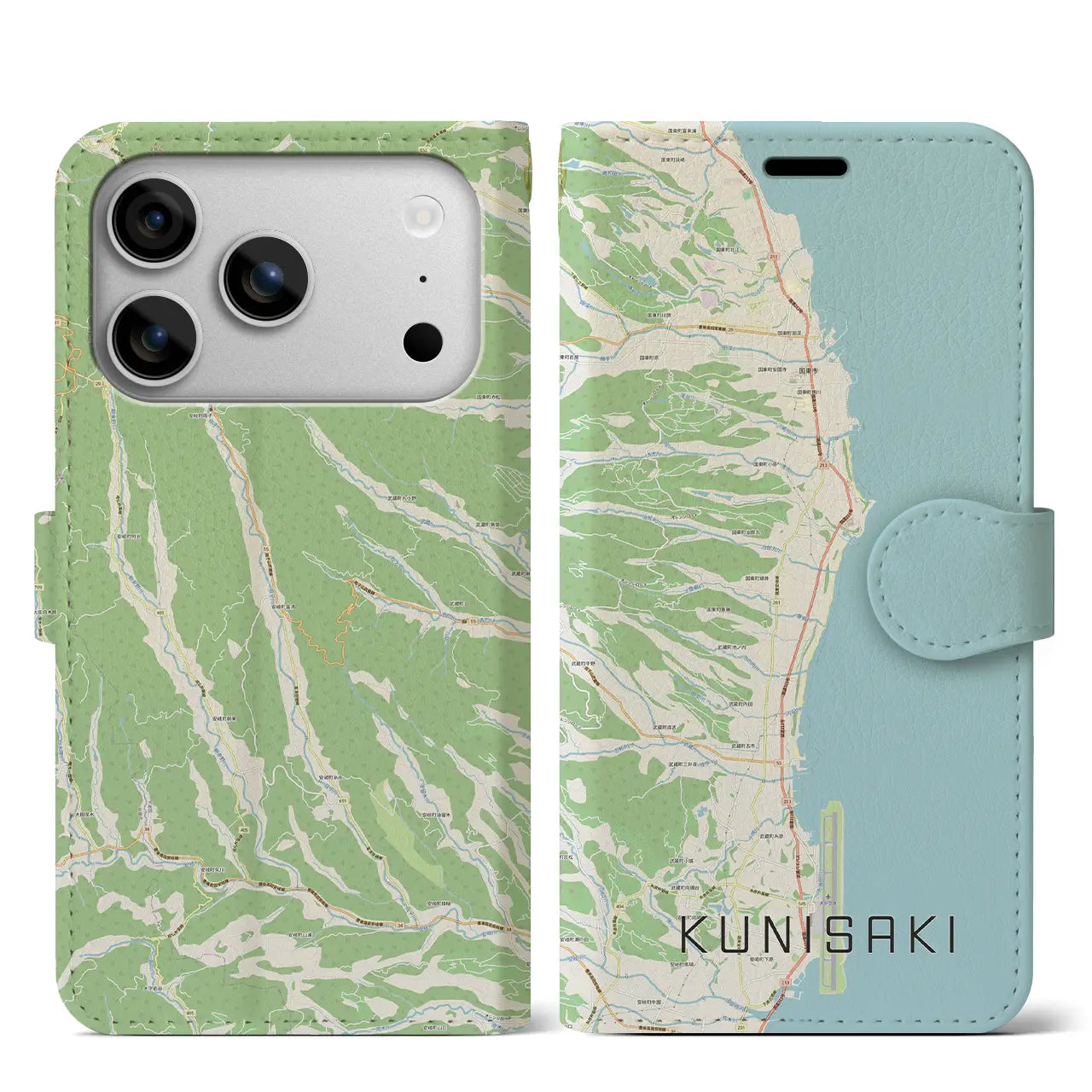 【国東（大分県）】地図柄iPhoneケース（手帳タイプ）