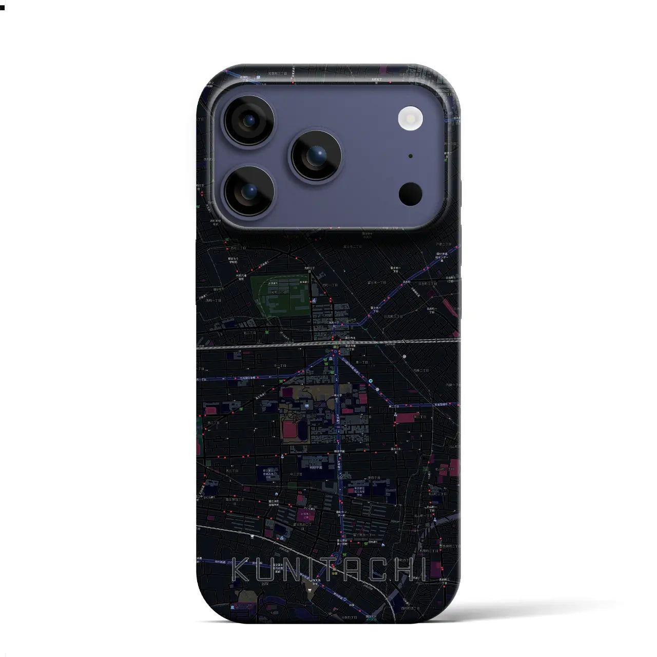 【国立2（東京都）】地図柄iPhoneケース（バックカバータイプ）