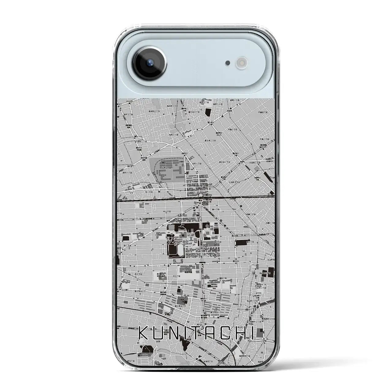 【国立2（東京都）】地図柄iPhoneケース（クリアタイプ）