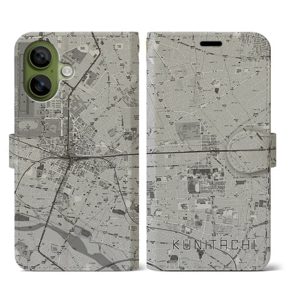 【国立2（東京都）】地図柄iPhoneケース（手帳タイプ）