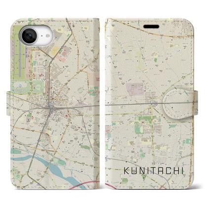 【国立2（東京都）】地図柄iPhoneケース（手帳タイプ）