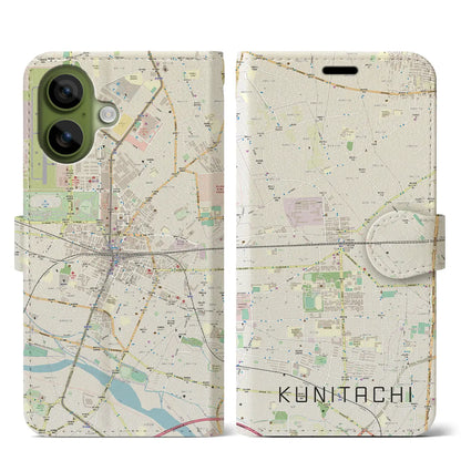 【国立2（東京都）】地図柄iPhoneケース（手帳タイプ）